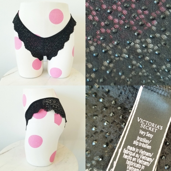 Victoria's Secret Very Sexy Brazilian Panty w/ Rhinestone Crystal Elements NWT - Picture 1 of 11